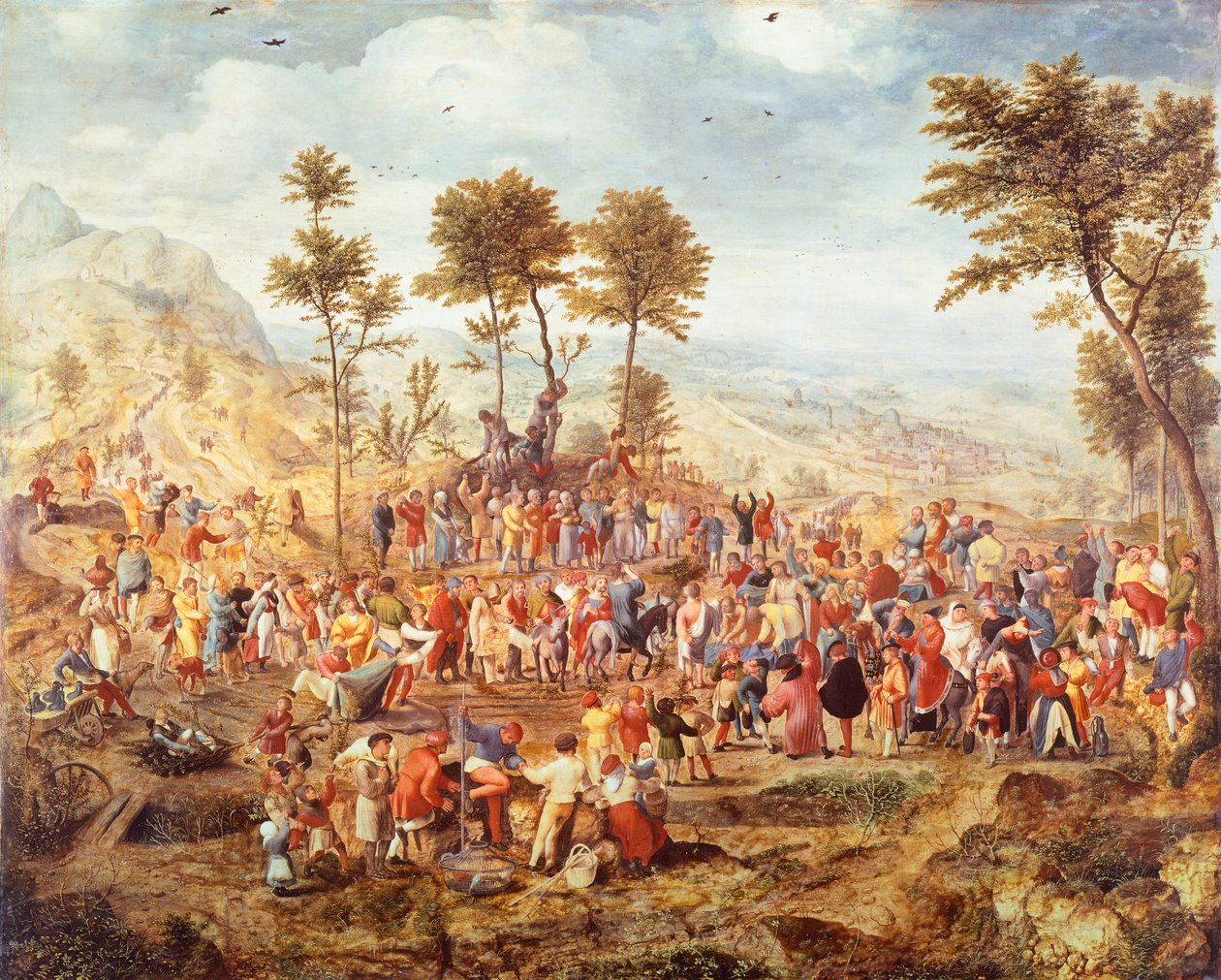 Kristus kommer in i Jerusalem av Jan van Amstel (cirka 1500-1542), blandad media på trä, cirka 1540 av Jan van Amstel