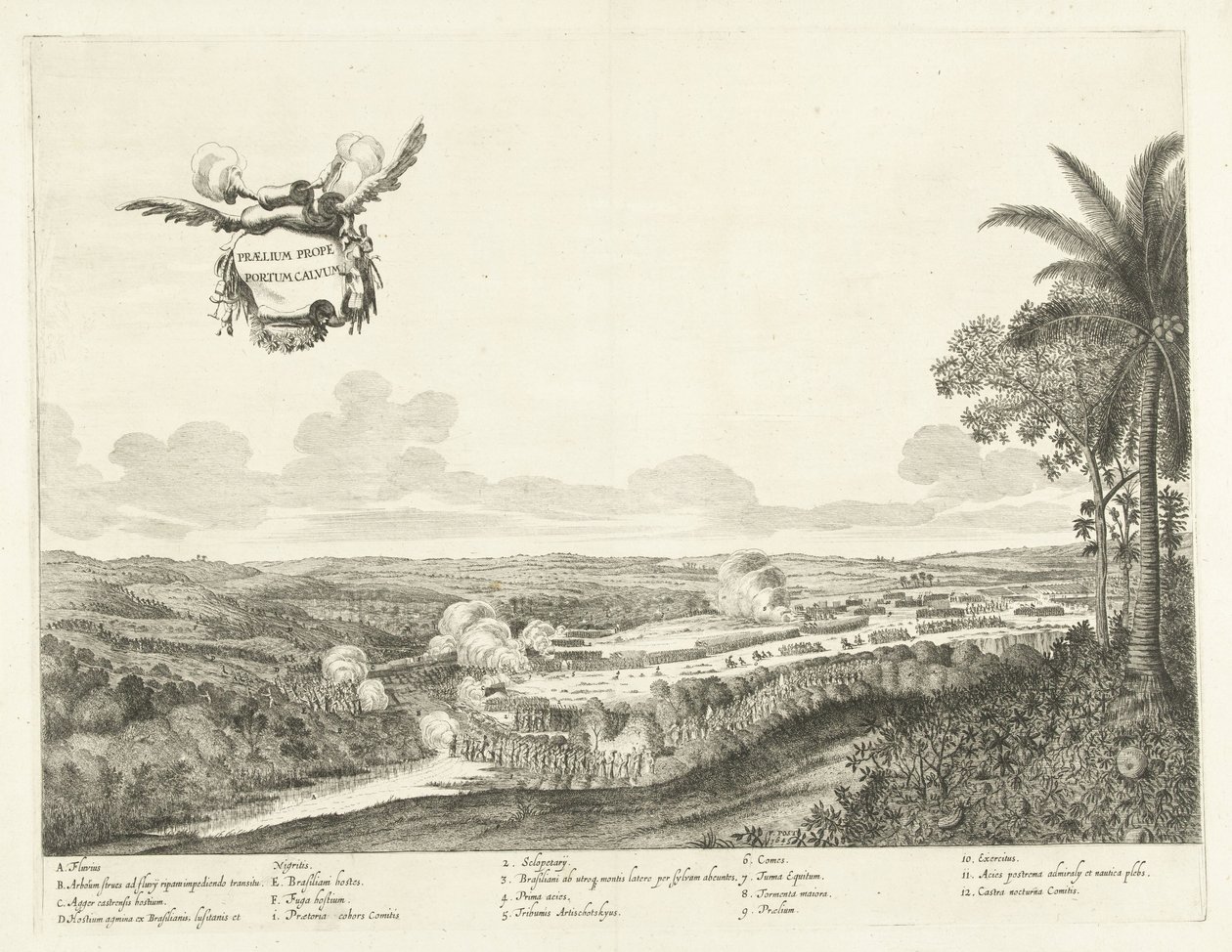 Gevechten vid Porto Calvo, 1637 Slaget nära Bald Harbor (titel på objekt) av Jan van Brosterhuyzen