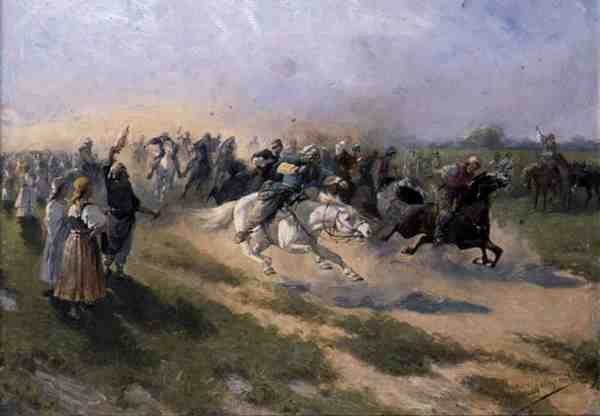 Racing, ca 1900 (olja på duk) av Jan van Chelminski