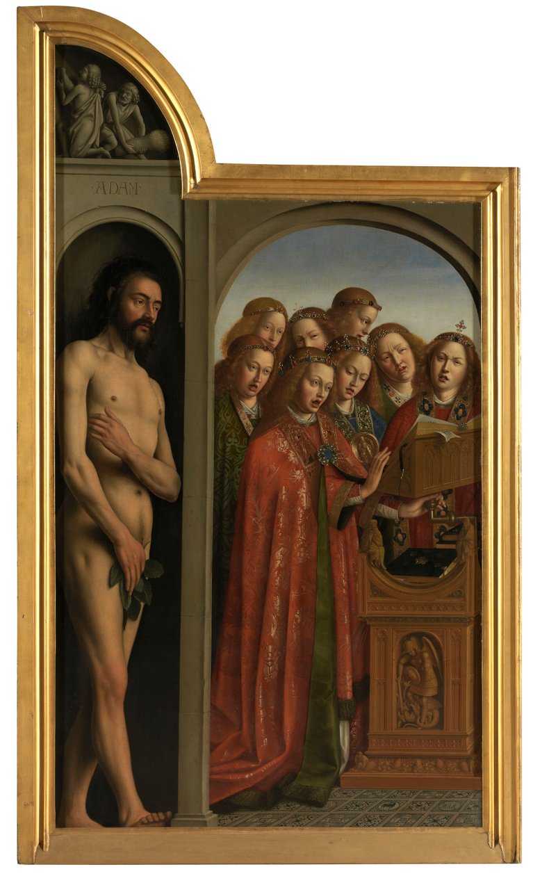 Adam och sjungande änglar av Jan van Eyck