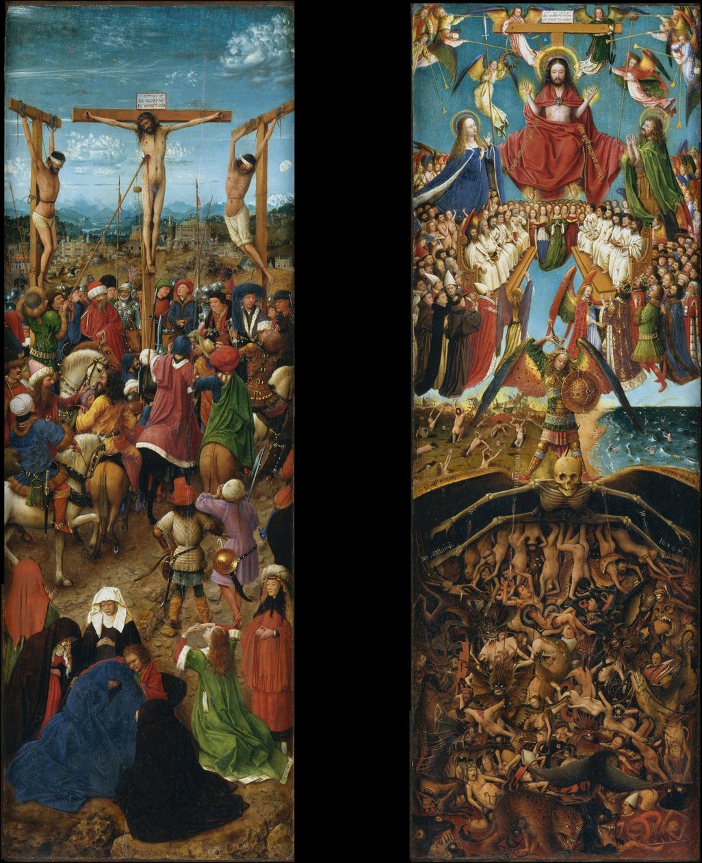 Korsfästelsen av Jesus; Domedagen av Jan van Eyck