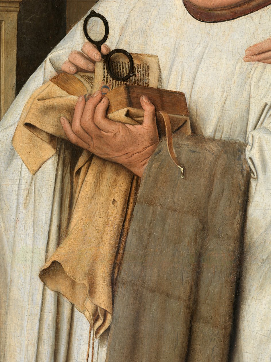 Detalj av jungfrun och barnet med kanon Joris van der Paele av Jan van Eyck