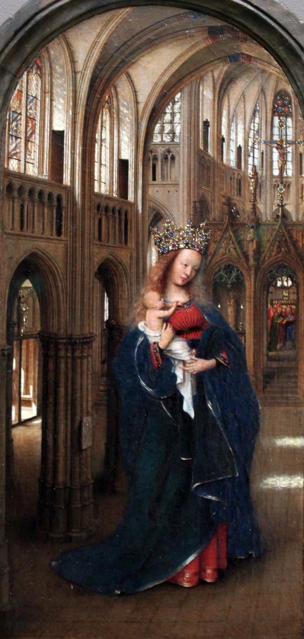 Tyska: Die Madonna in der Kirche Madonnan i kyrkan av Jan van Eyck