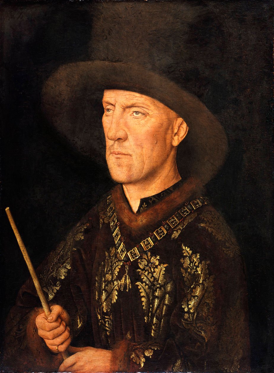 ""Porträtt av Baudouin de Lannoy herre av Molembais, känd som le Begue (1388-1474)"" Målning av Jan van Eyck (1390-1441), ca 1435 - Olja på trä, 26x20 - Staatliche Museen, Berlin av Jan van Eyck