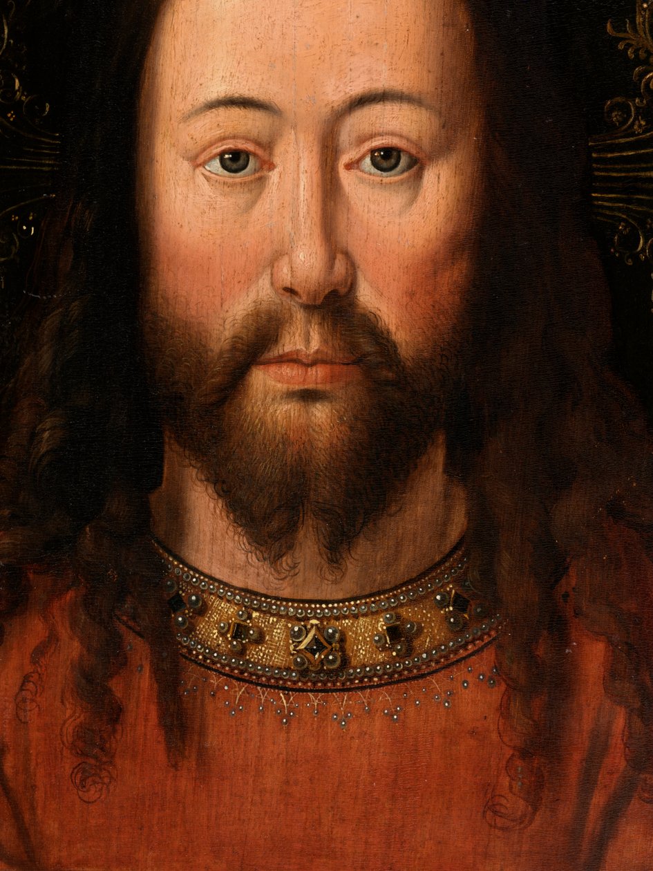 Porträtt av Kristus (olja på panel) (detalj) av Jan van Eyck