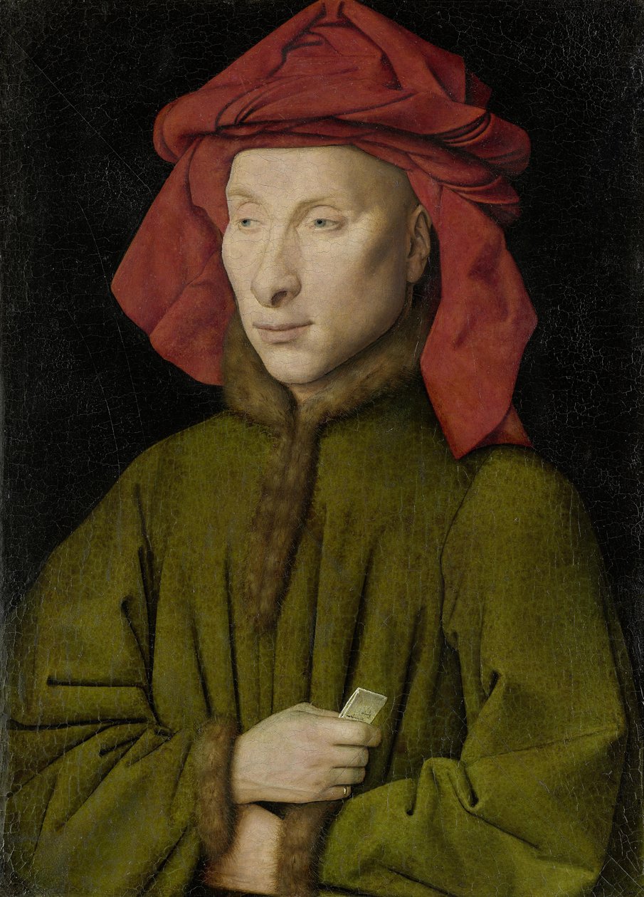 Porträtt av en man med röd chaperon av Jan van Eyck