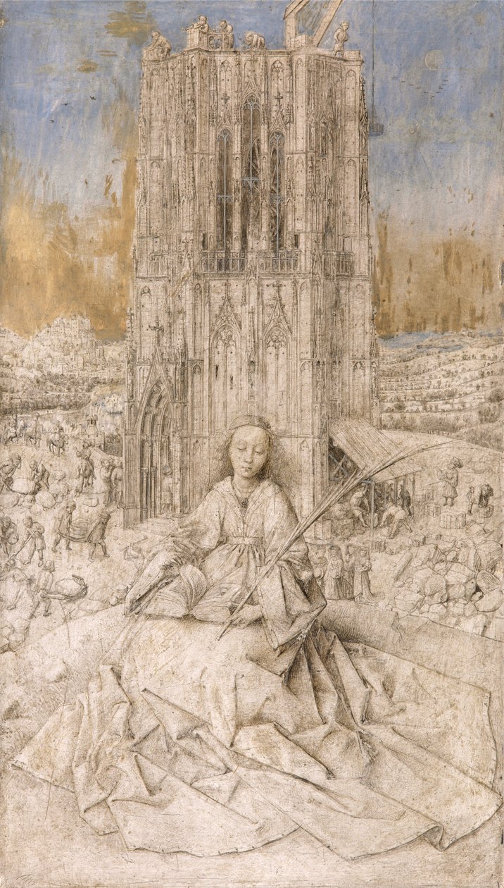Sankta Barbara, ca 1427 (olja på pannå) av Jan van Eyck