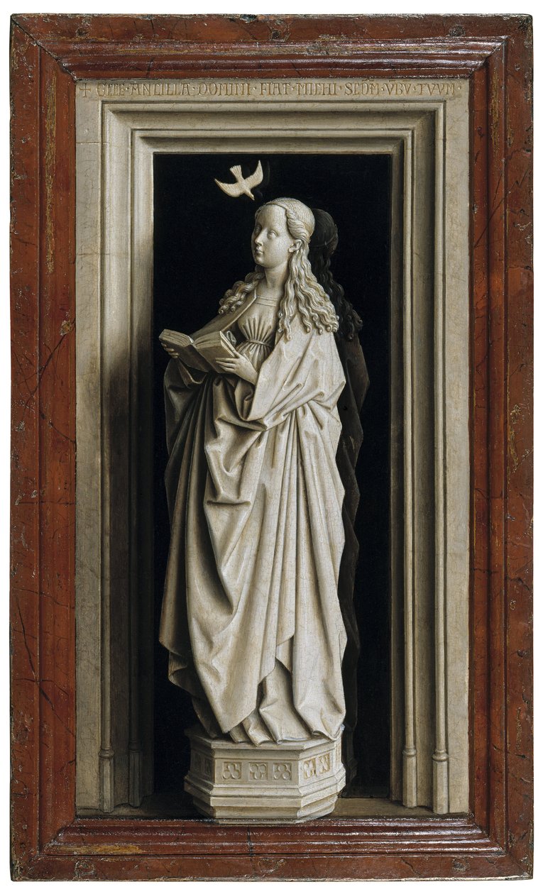 Bebådelsens diptyk, högra panelen, 1434-1435 av Jan van Eyck