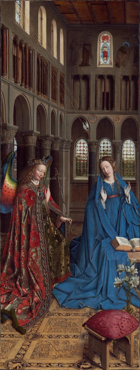 Bebådelsen, c. 14341436. av Jan van Eyck