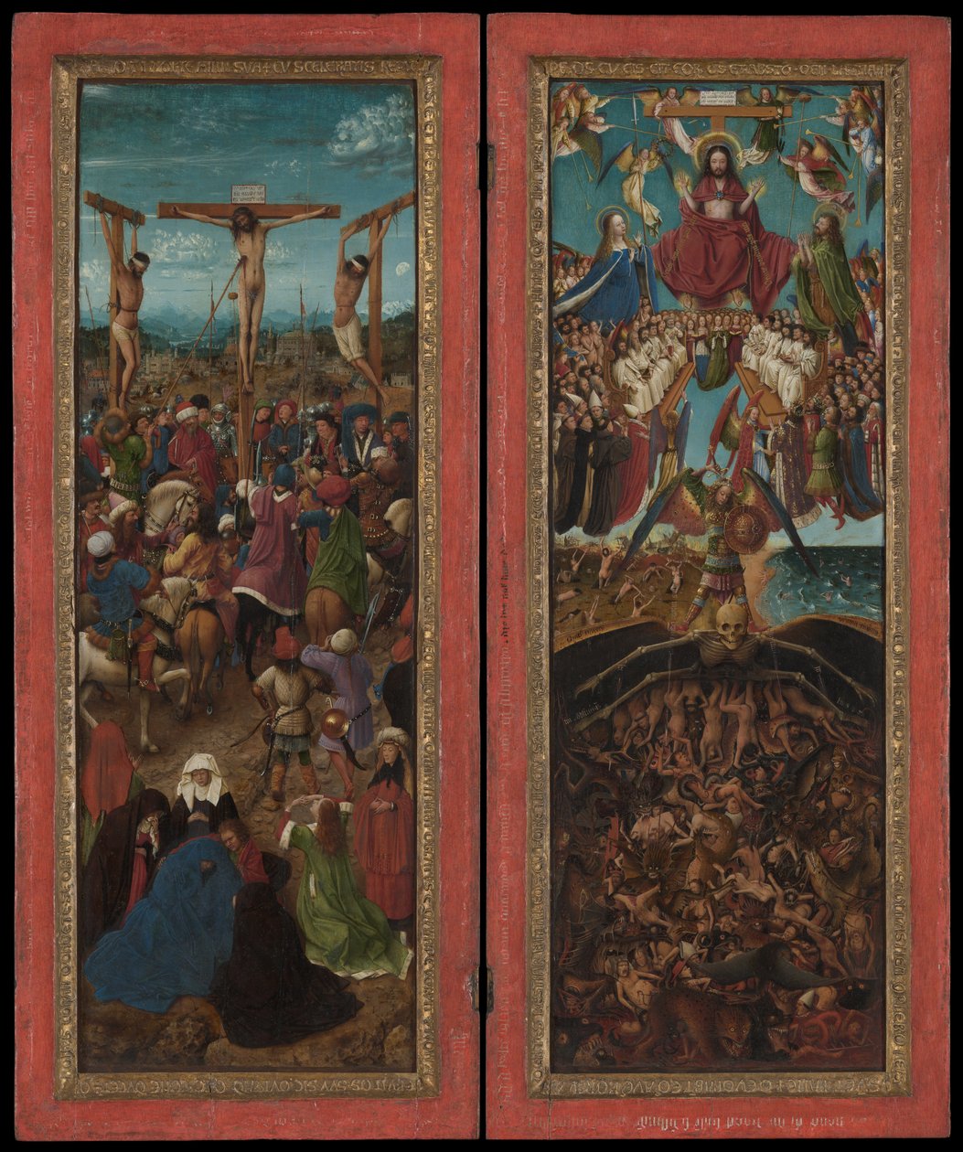 Die Kreuzigung; Das Jüngste Gericht av Jan van Eyck