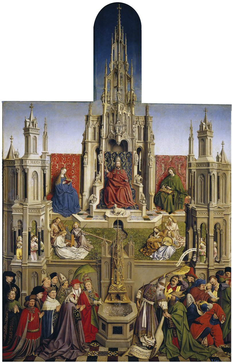 Nådens fontän och Ekklesias triumf över synagogan, 1430 av Jan van Eyck