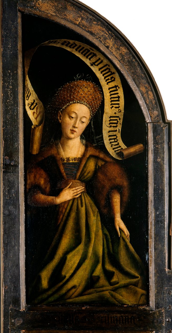 Gents altartavla. Adoration of the Mystic Lamb: Cumaean Sibyl, 1432. av Jan van Eyck