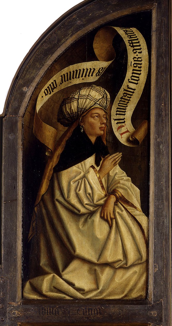 Gents altartavla. Tillbedjan av det mystiska lammet: Erythraean Sibyl, 1432. av Jan van Eyck