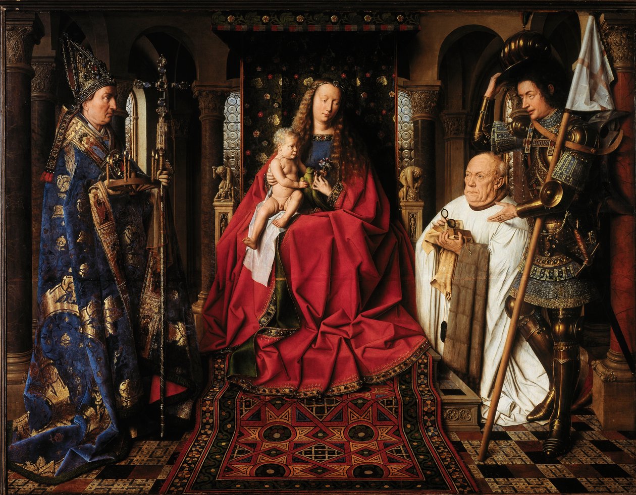 Jungfru Maria med barnet och Canon van der Paele av Jan van Eyck