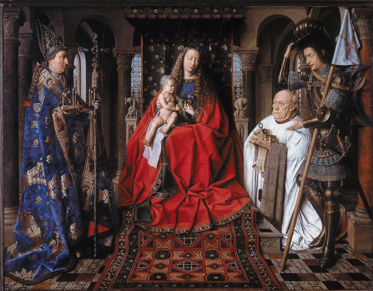 Jungfru Maria med barnet och Canon van der Paele av Jan van Eyck