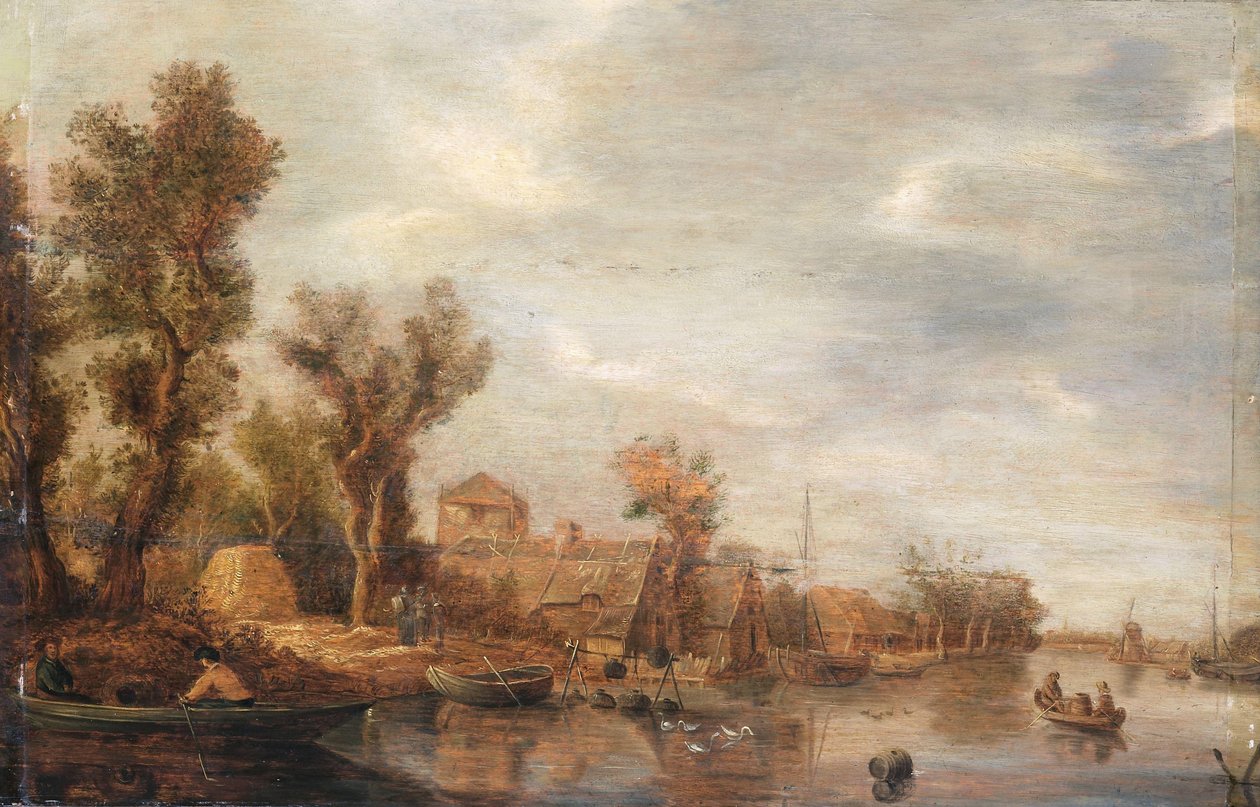 flod vy av Jan van Goyen (follower of)