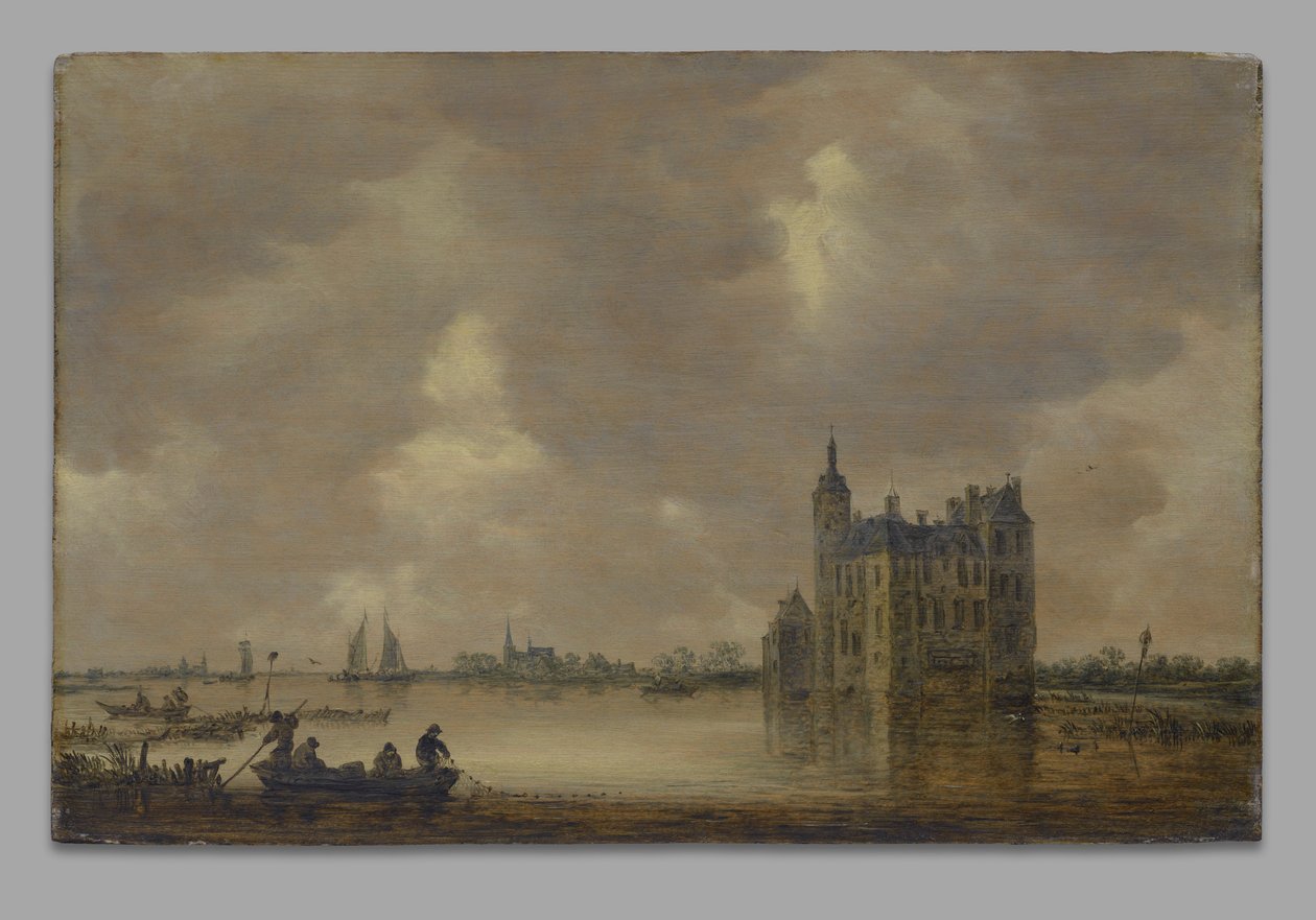 Ett slott vid en flod av Jan van Goyen