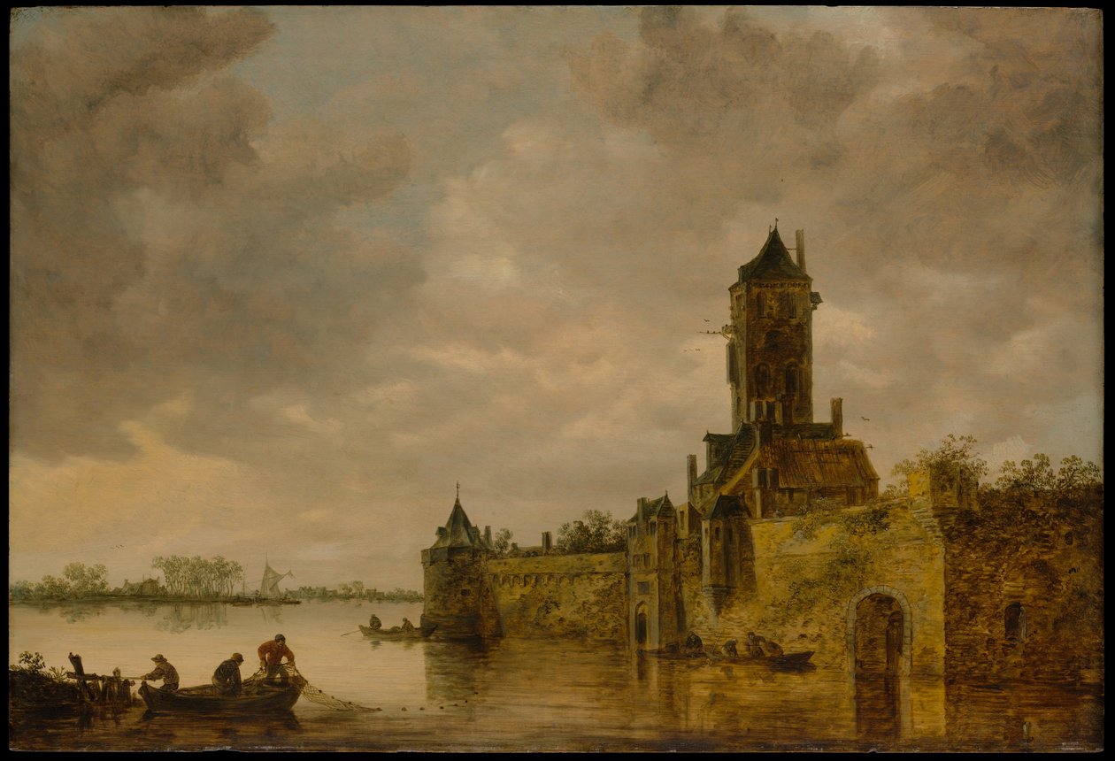 Slott vid en flod av Jan van Goyen