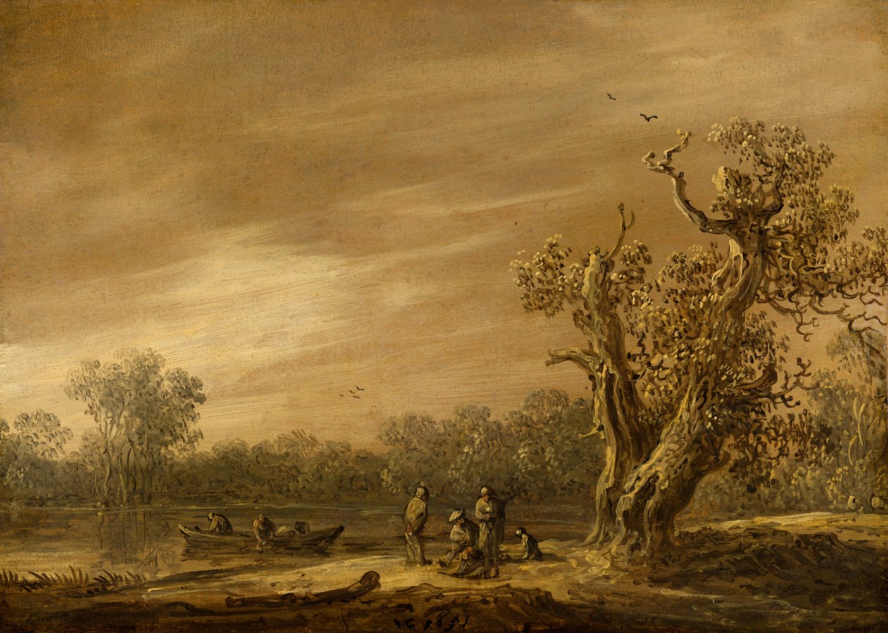 Fiskare vid sjöstranden av Jan van Goyen