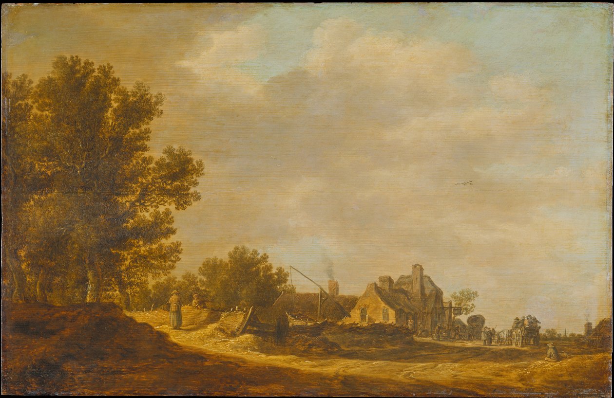 Landskap med värdshus av Jan van Goyen