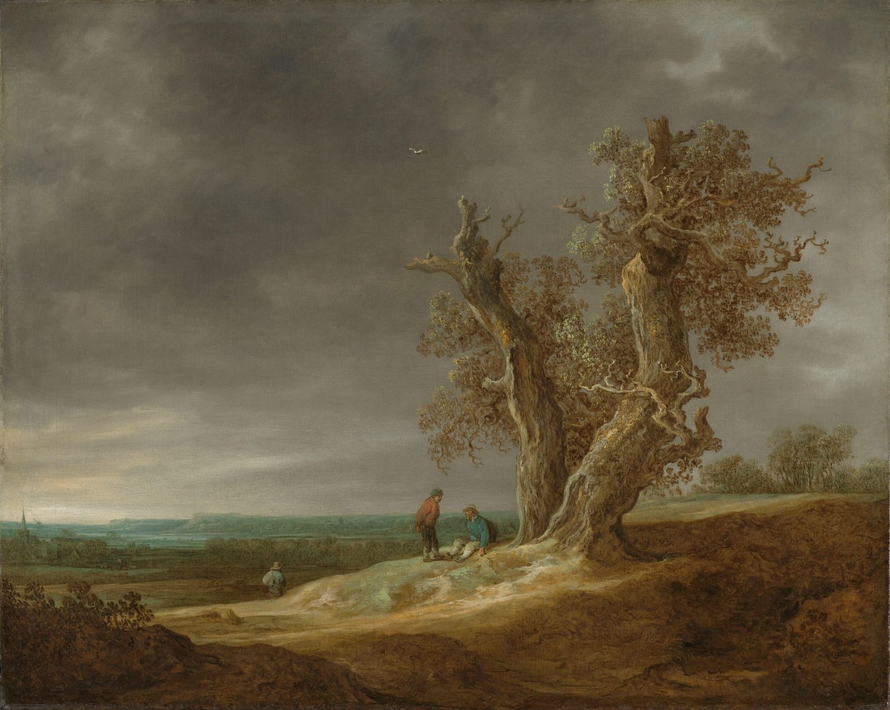 Landskap med två ekar av Jan van Goyen