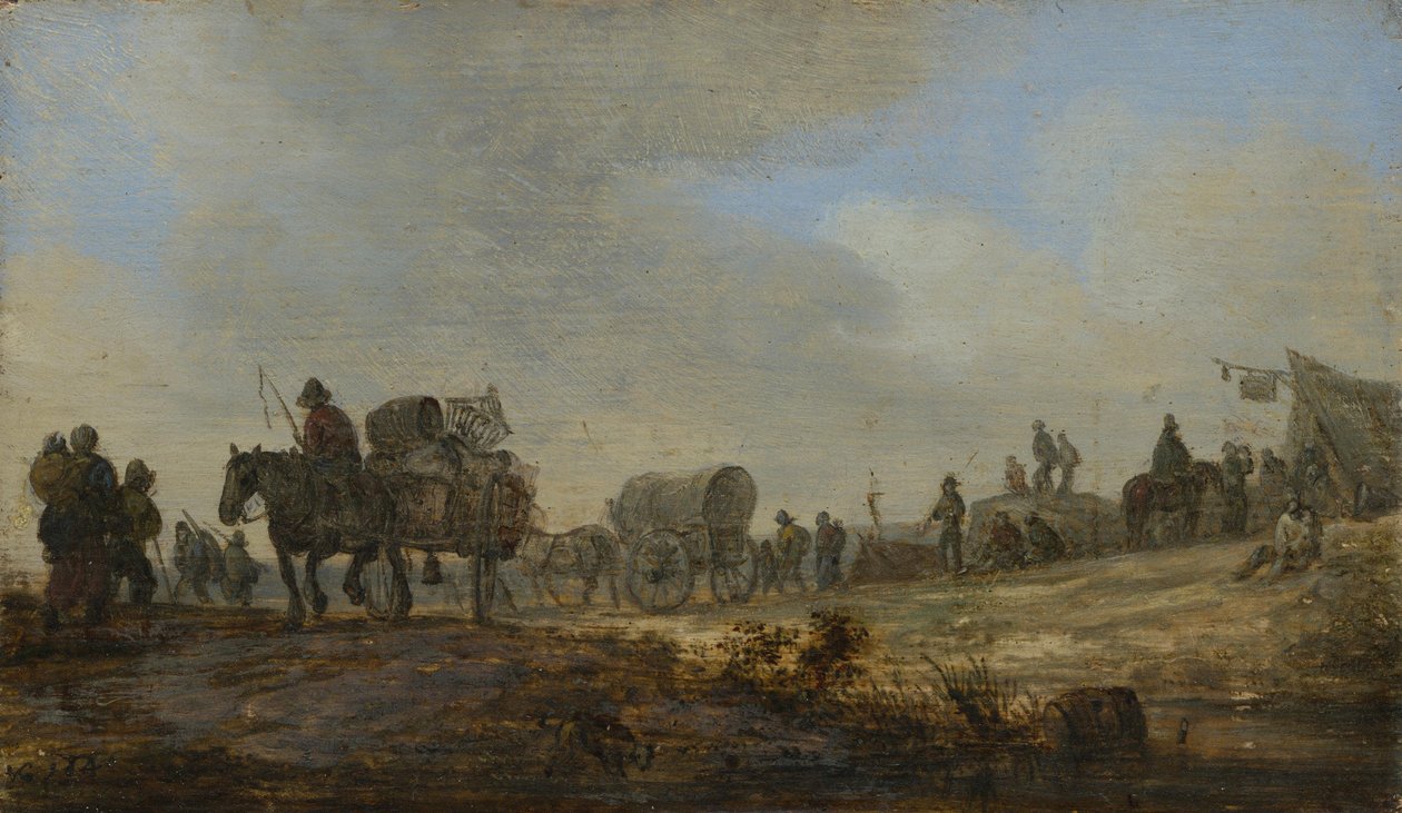 Landskap med bondvagn av Jan van Goyen