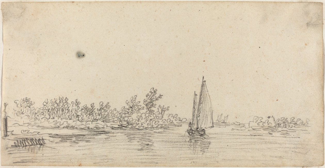 Segelbåt på en mynning av Jan van Goyen