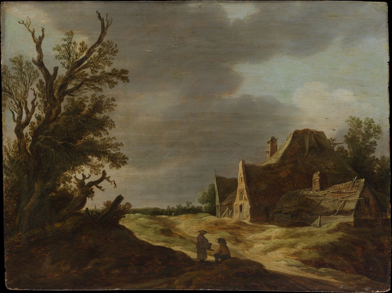 Sandväg med en bondgård av Jan van Goyen