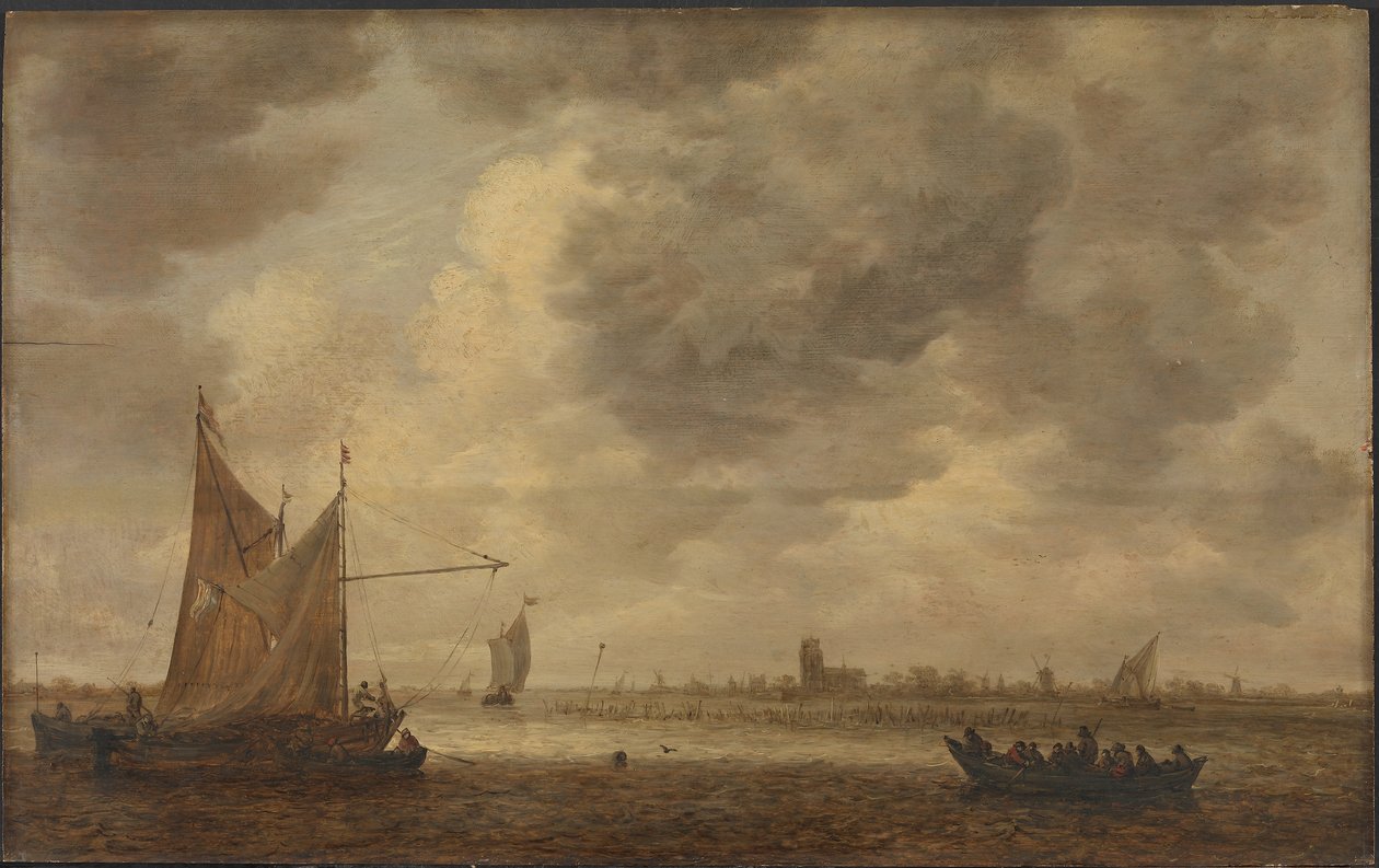 Floden Oude Maas nära Dordrecht av Jan van Goyen