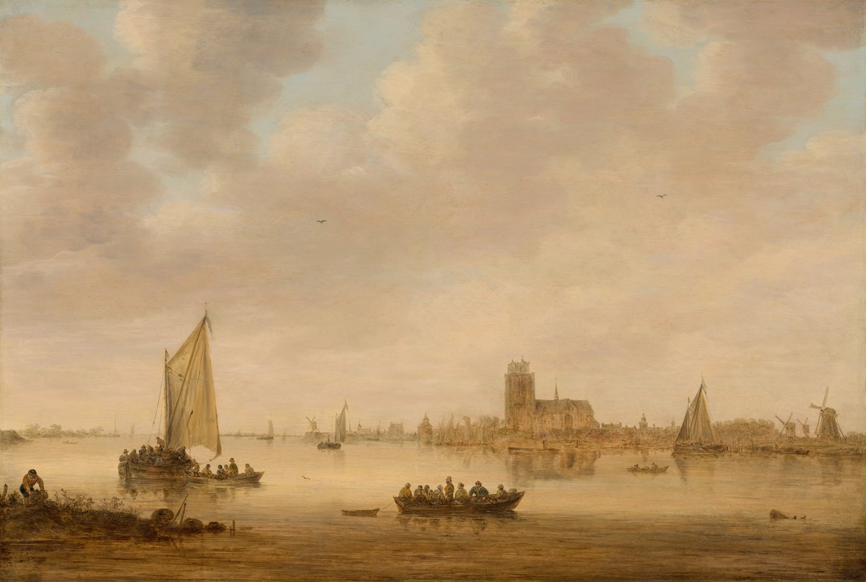 Utsikt över Dordrecht från Dordtse Kil av Jan van Goyen