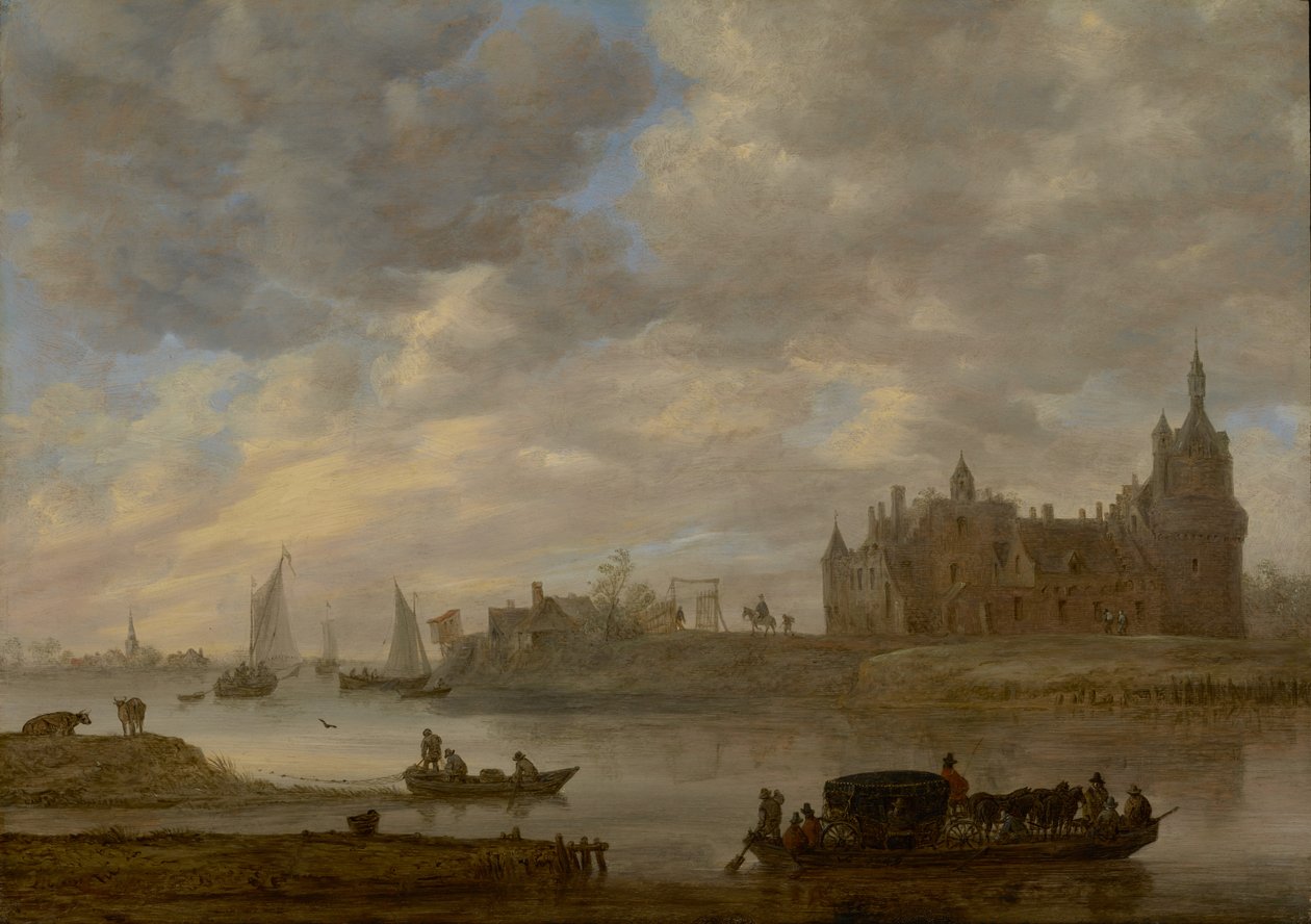 Utsikt över Duurstede slott i Wijk bij Duurstede av Jan van Goyen