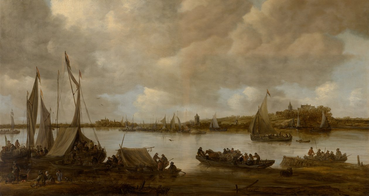 Utsikt över Rhen nära Hoog-Elten av Jan van Goyen