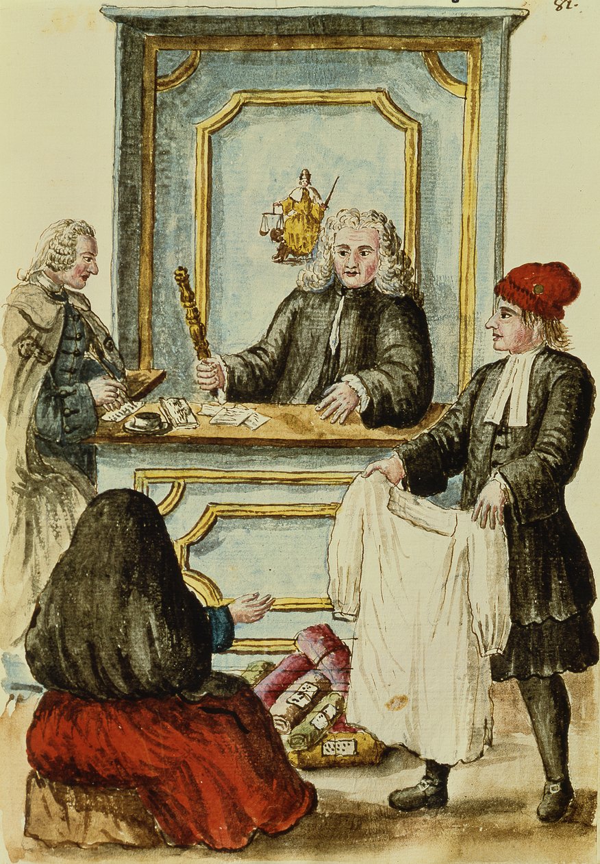 En auktion (wc på papper) av Jan van Grevenbroeck