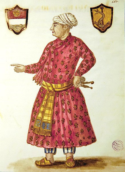 Antonio Manunzio i Mughal-regionen (penna & bläck och wc på papper) av Jan van Grevenbroeck