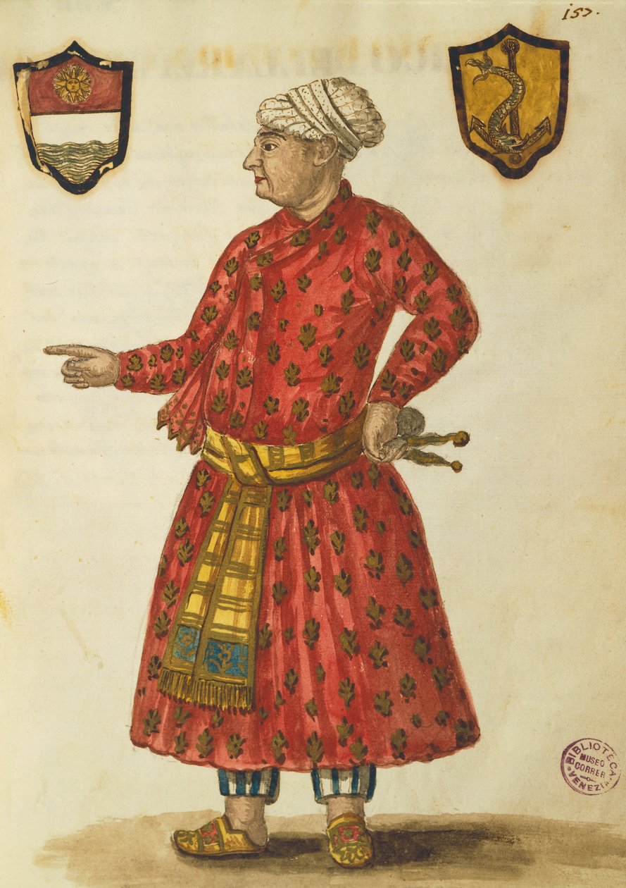 Antonio Manunzio i Mughal-regionen, av Jan Van Grevenbroeck, gravyr av Jan van Grevenbroeck