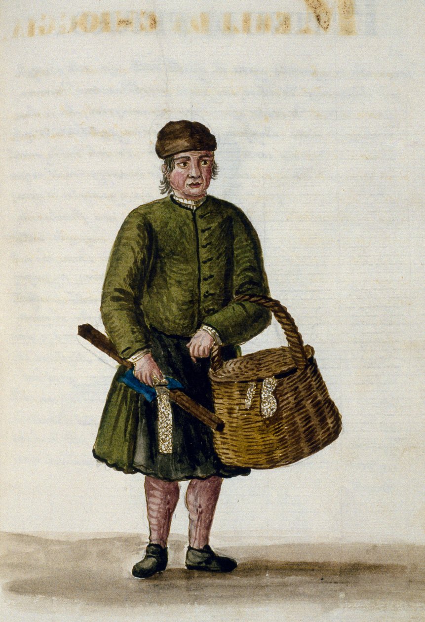 Chioggiansk spetsförsäljare, illustration från manuskript av venetianska kläder, volym IV, c 68, av Jan Grevenbroeck (1731-1807), akvarell, Italien av Jan van Grevenbroeck