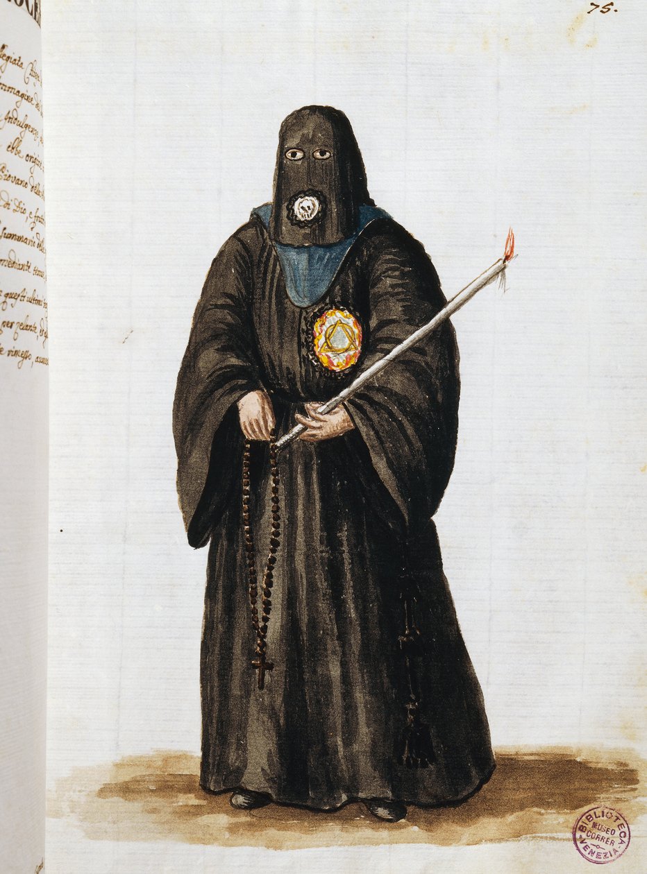 Confraternity of the Intercession of the Crucifix, grundad i Collegiate Church of the Holy Trinity i Venedig, volym II, f 75, av Giovanni di Grevembroch eller Grevenbroch (1731-1807) av Jan van Grevenbroeck