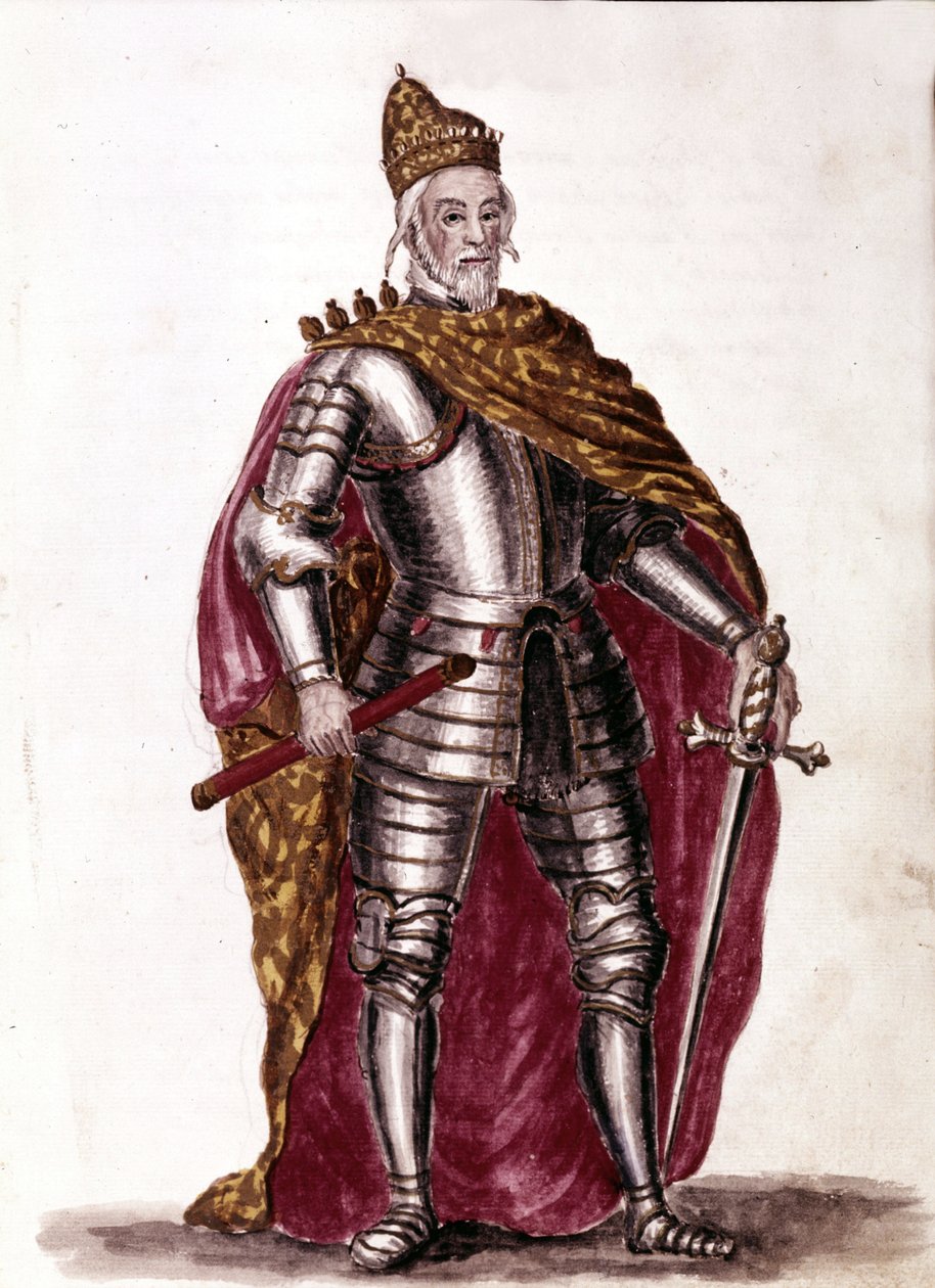 Doge Sebastiano Venier (1577 - 1578). Akvarellteckning och tusch från manuskriptet "Venitianernas seder"" av Jan van Grevenbroeck (eller Giovanni Grevembroch (Grevenbroch) (1731-1807) av Jan van Grevenbroeck
