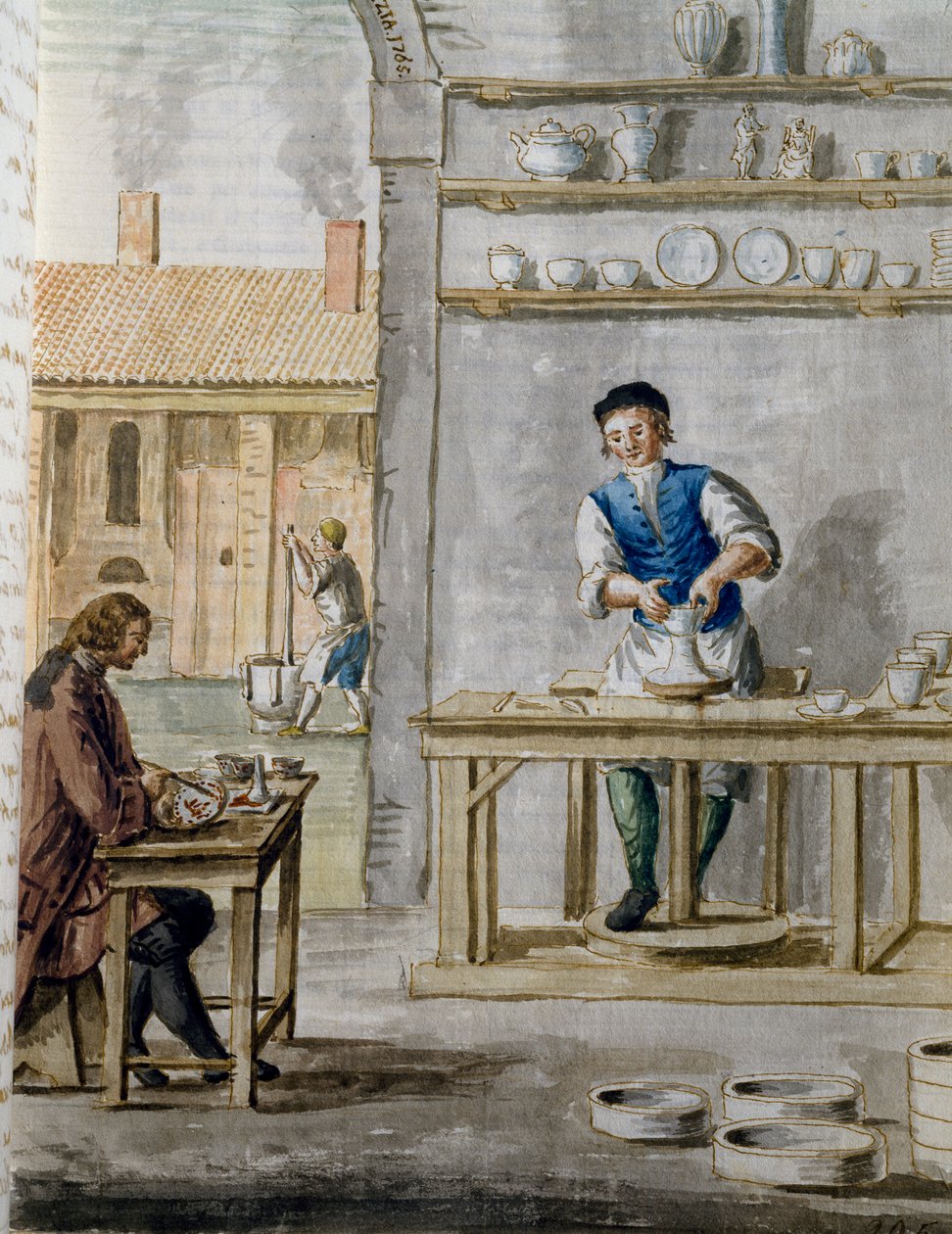 Geminianus Cozzis porslinsfabrik i San Giobbe i Venedig av Jan van Grevenbroeck