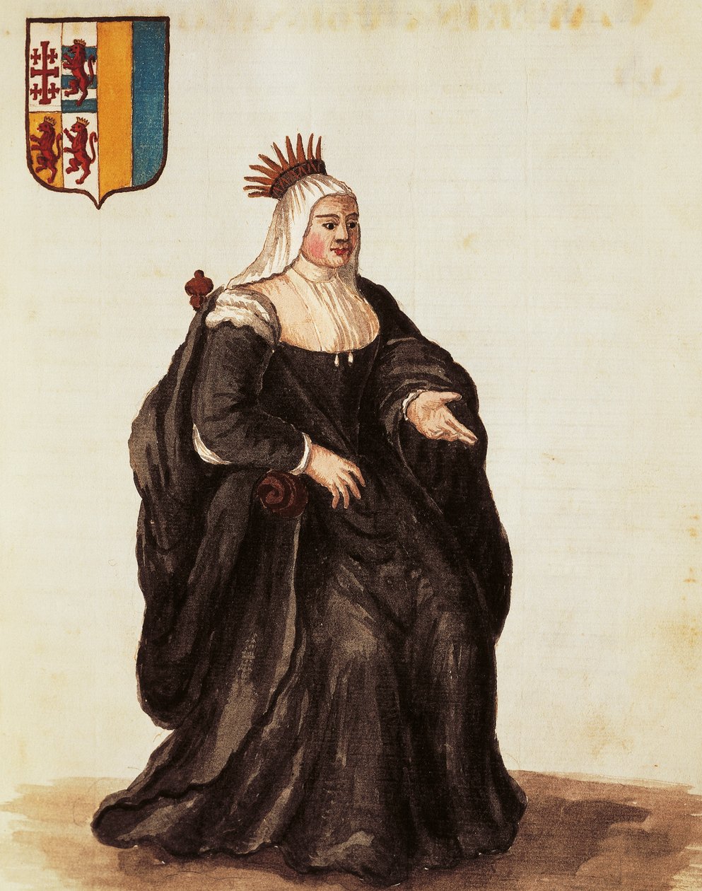 Porträtt av Caterina Cornaro, av Giovanni Grevembroch, gravyr av Jan van Grevenbroeck