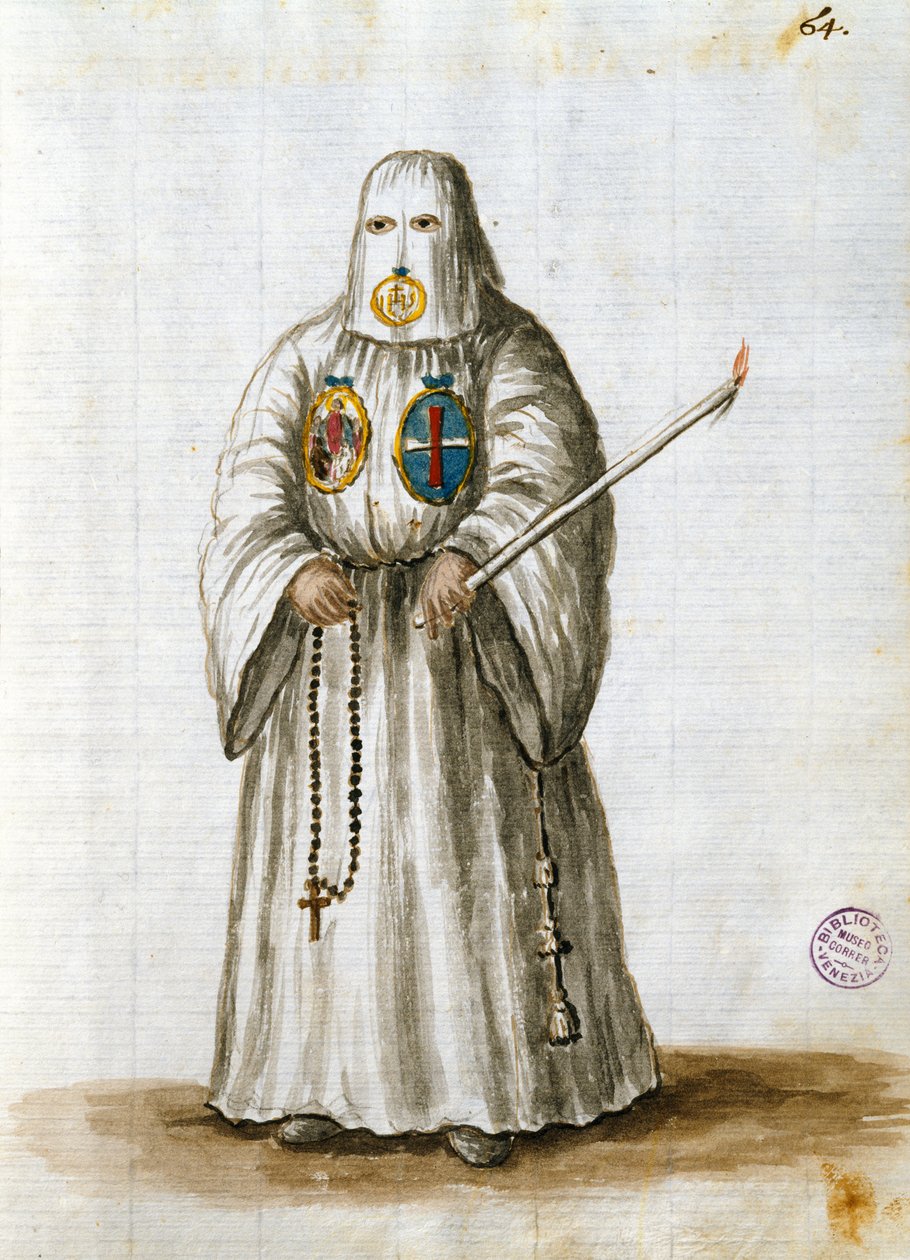 Kläder från S:t Bernardus av Sienas brödraskap (penna & bläck och wc på papper) av Jan van Grevenbroeck