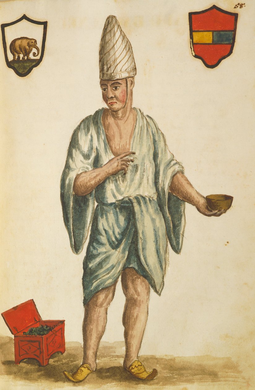 Upptäckaren, Gaspare Balbi i regionen Peru, av Jan Van Grevenbroeck, akvarellteckning av Jan van Grevenbroeck