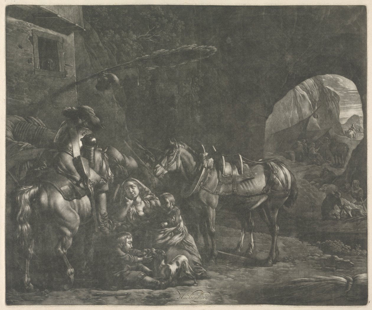 Tvåbarnsmamman av Jan van Huchtenburg
