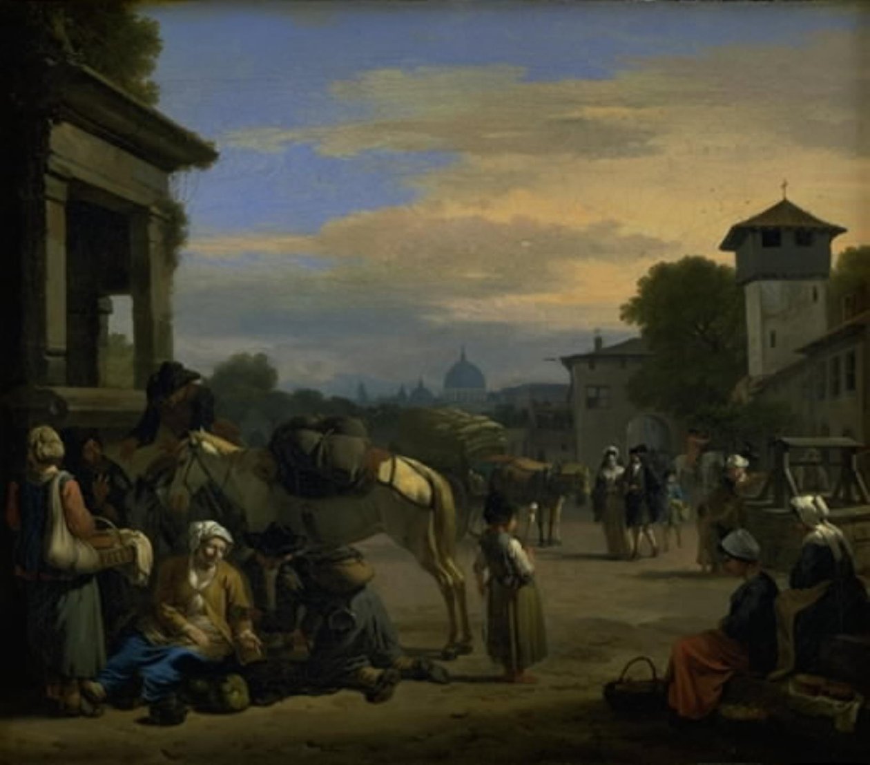 Gatubild i Rom av Jan van Huchtenburg