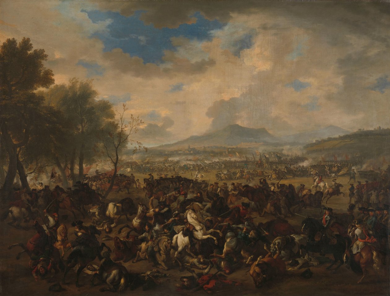 Slaget vid Ramillies mellan fransmännen och de allierade makterna, 23 maj 1706 av Jan van Huchtenburg