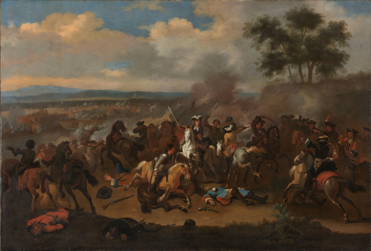 Slaget vid Boyne, Irland, mellan Kings James II och William III, 12 juli 1690 av Jan van Huchtenburg