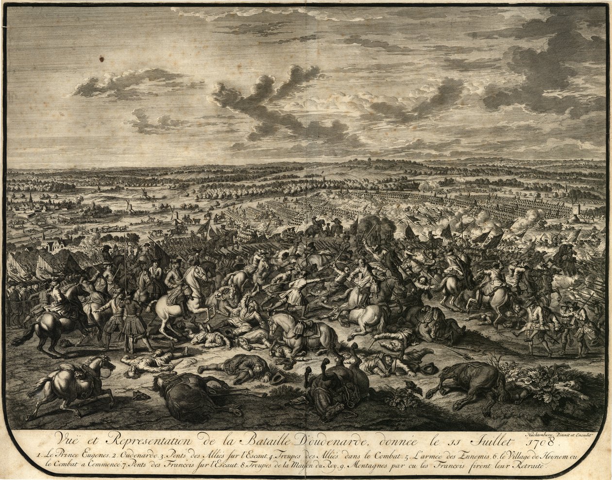 Kommunalt arkiv. Skriva ut. Slaget vid Oudenaarde av Jan van Huchtenburgh