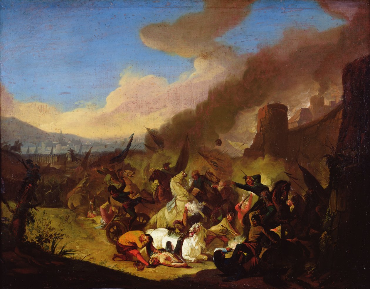 Scen för en strid av Jan van Huchtenburgh