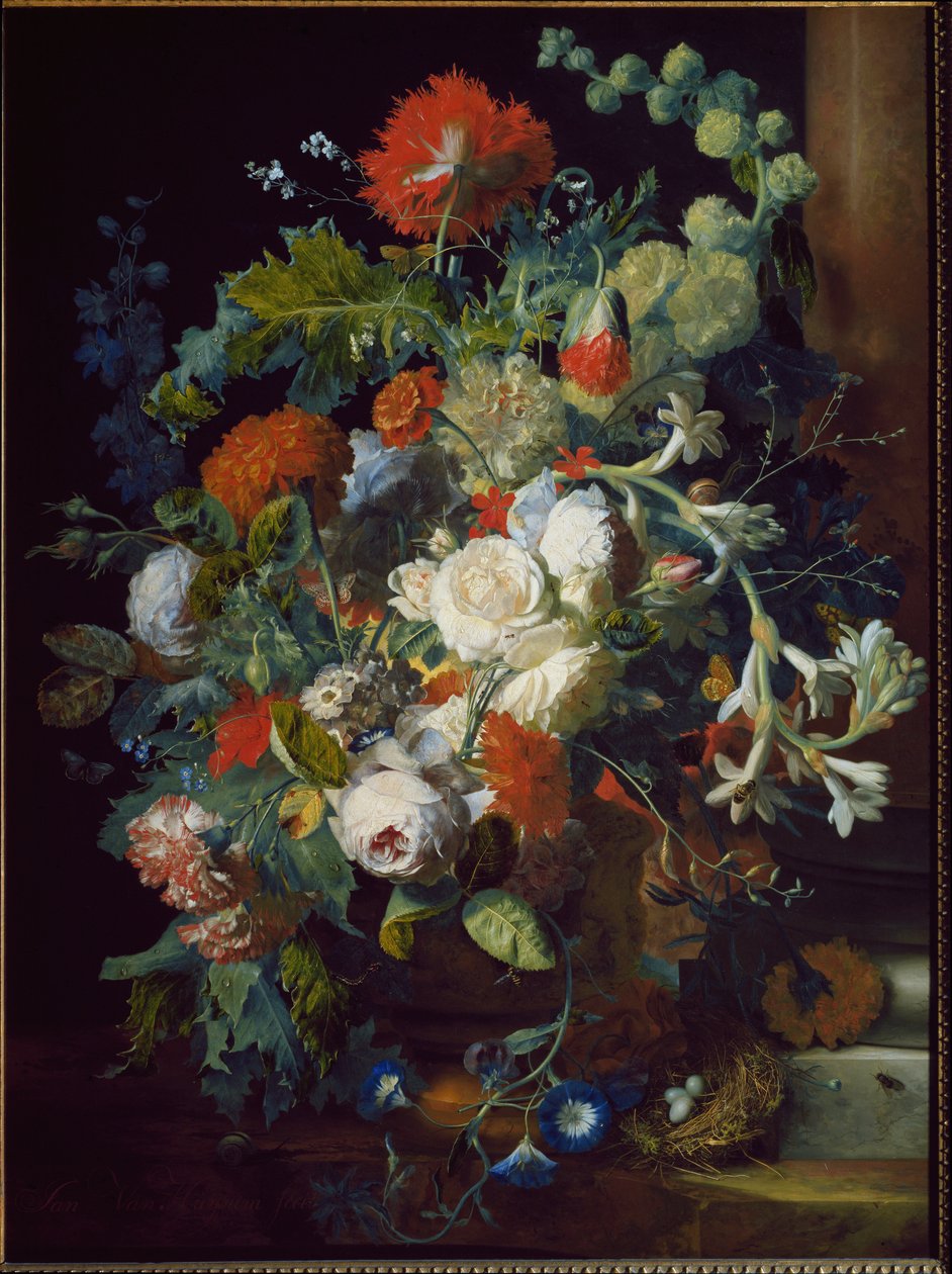Fortfarande liv. Blomkorg. (olja på duk av Jan van Huysum