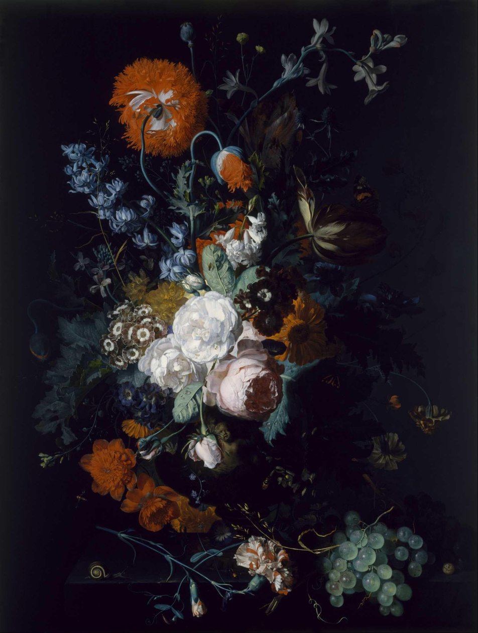 Stilleben med blommor och frukt av Jan van Huysum